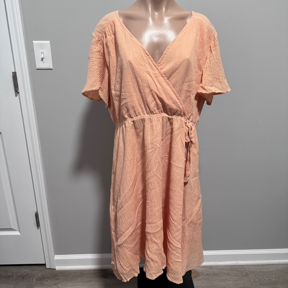 Roolee Surplice Mom Nursing Dress Peach Apricot Orange XL Spring Summer